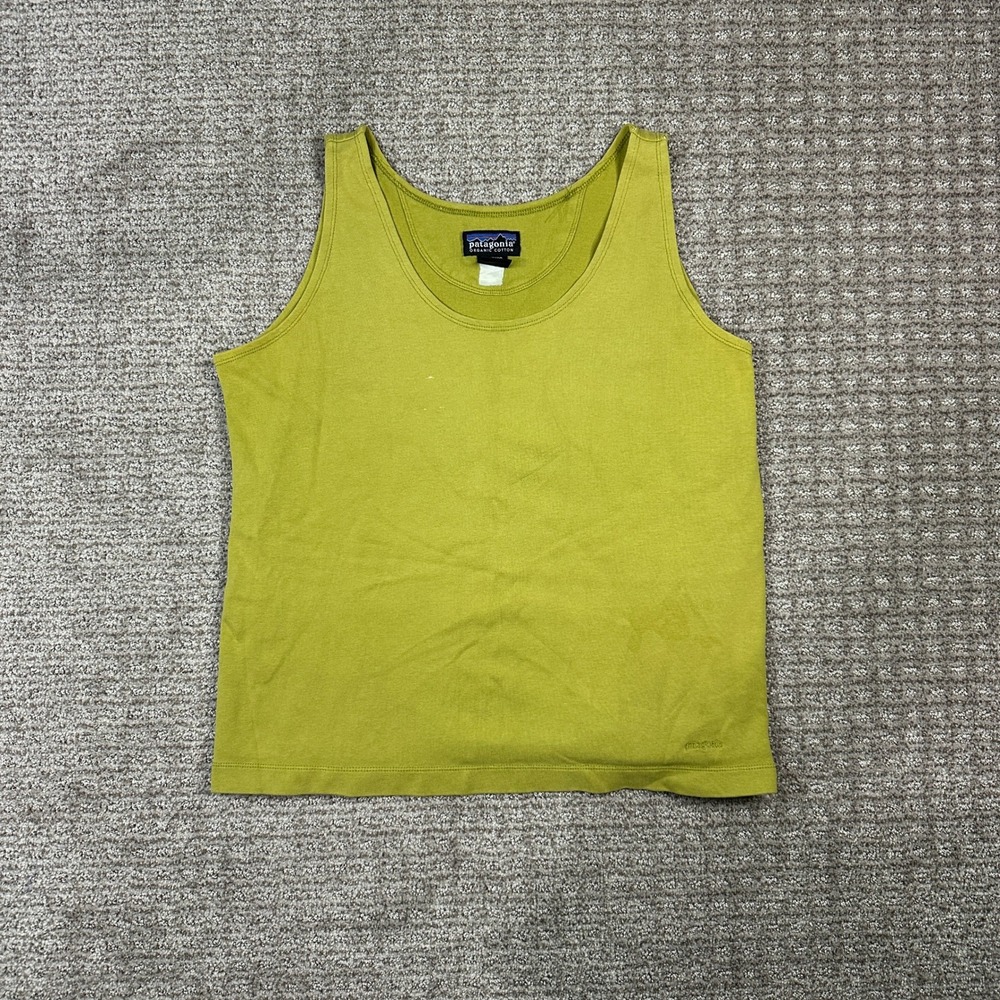 Patagonia Womens Organic Cotton Tank Top Chartreuse Green Size M Sleeveless Top